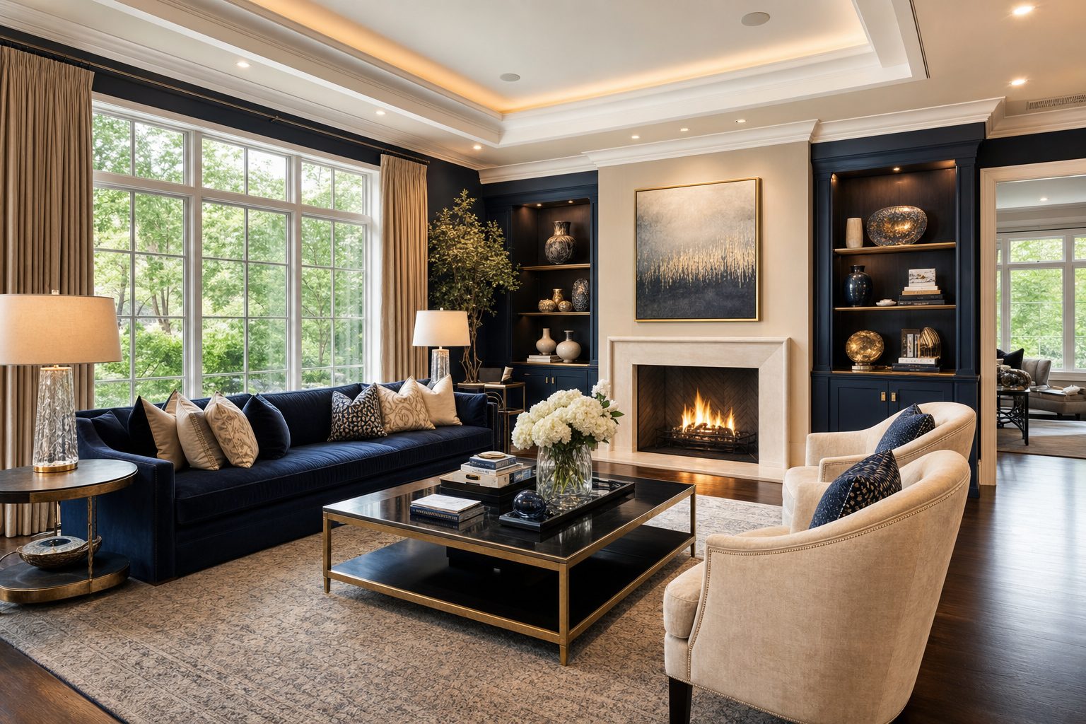 Staged luxury living room